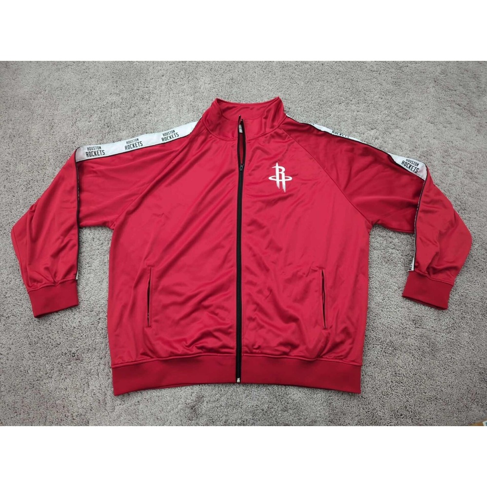 Houston Rockets Track Jacket Mens 4XT‎ TALL Full Zip NBA Fanatics Red #1